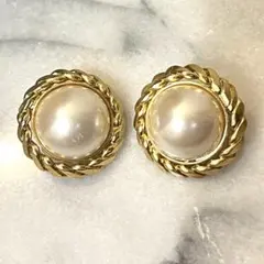 美品Vintage★大ぶりパールイヤリング