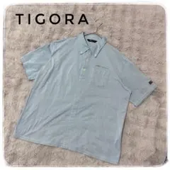 4Ｌ　TIGORA ティゴラ メンズ　半袖シャツ　水色　ゆったり　大きい　ゴルフのサムネイル