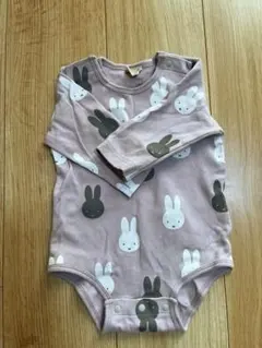 ミッフィー柄　ロンパース 70サイズ 薄紫　うさぎ柄