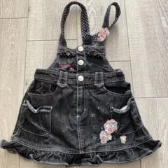 メゾピアノ デニムジャンバースカート 刺繍付き 100サイズ