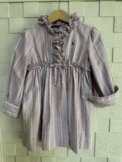 値下げ！美品Ralph Lauren 襟フリルワンピース100cmラルフローレン