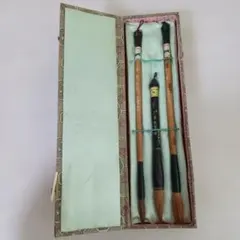 中国 筆 3本セット ケース付き　骨董品　書道　習字