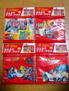 週刊少年ジャンプ 創刊50周年記念 コカ・コーラ ふんわりマフラータオル 4種