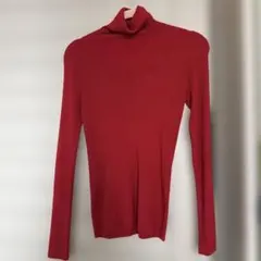 ピッチン　赤 ラメタートルネック セーター M