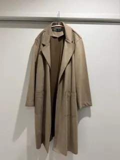 ベージュ コート ウエストベルト付き