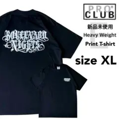 新品未使用 プロクラブ ヘビーウエイト プリント 半袖 Tシャツ E柄 XL 黒