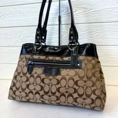 COACH Signature tote shoulder bag black