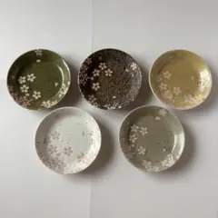 桜柄 小皿 5枚セット 竹籠付き - メルカリ