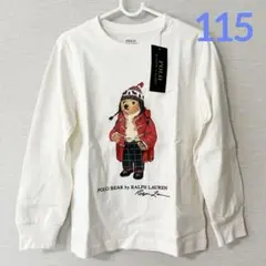 新作◇ラルフローレン ポロベア長袖Tシャツ ホワイト 5/115