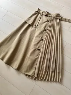 ★SALE★ 《BEAMS HEART》 トレンチスカート プリーツミックス