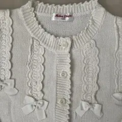 メゾピアノ　mezzo piano ホワイト カーディガン 120 リボン　春