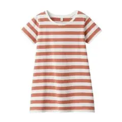 無印良品 インド綿天竺編みボーダー半袖チュニック