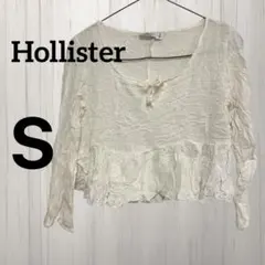 Hollister ホワイト 長袖 クロップドトップ 【Ꮪ】のサムネイル