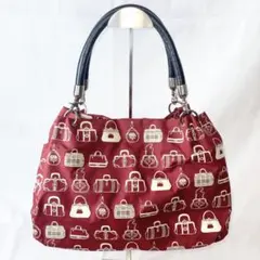 【美品】ロベルタディカメリーノ ハンドバッグ 赤 総柄のサムネイル