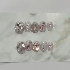 SHEIN ネイルチップ Sサイズ ショート ピンク ビジュー ラメのサムネイル