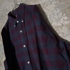 GAP チェック M 青 紫 長袖シャツ ダークカラー
