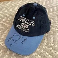 【未使用タグ付】SWALLOWS キャップ サイン入り ネイビー/ブルー