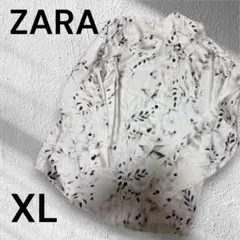 ZARA リーフプリント　シャツ　XL