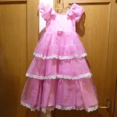 スタジオ撮影使用　子供用ドレス(ピンク)　サイズ100　(y586)