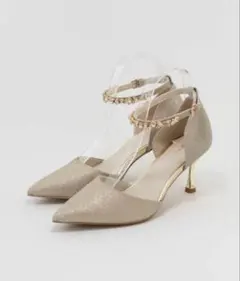 RANDAグリッターストラップパンプス 2WAY Mサイズ 23.5cmGOLD