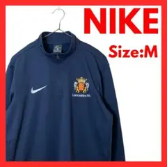 【美品】ナイキ　DRI-FIT　ハーフジップ　トレーニングトップ　ネイビー　M