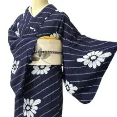 A63有松鳴海絞り高級浴衣 花 綿レディース浴衣単品 お仕立て - メルカリ