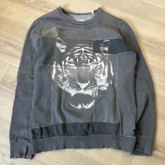 DIESEL トラプリント グレー スウェット