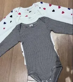 【プチバトー】長袖ボディスーツ 3点セット 81cm