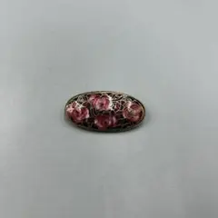 246ヴィンテージ　バラのエナメルブローチ 楕円形