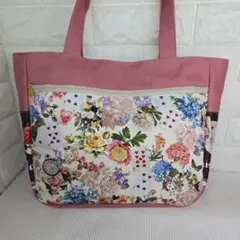 ジョリーフルール tracupクラシカルフラワー ブラック フリルトート