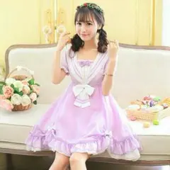 ★セール★ラベンダーふわふわセーラーワンピース ゆめかわいい ロリィタ 制服