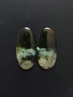 春セール❗️New❗️⑧ クロームカルセドニー ピアス.イヤリング用 ペア