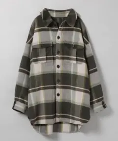【新品タグ付き】JEANASIS ツイードチェックBIGシャツコート