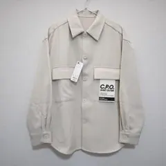 GU リラックスフィットCPOシャツ(長袖)(セットアップ可能) ナチュラル