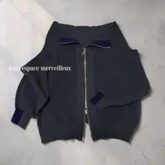 【美品】Jena espace merveilleux ビッグカラージップニット
