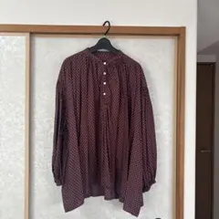 長袖　ブラウス　ドット柄のサムネイル