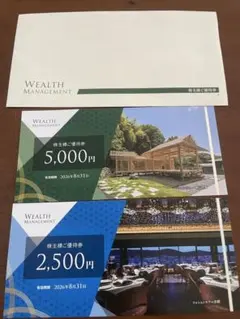 WEALTH MANAGEMENT 株主優待券 7500円分5000円2500円のサムネイル