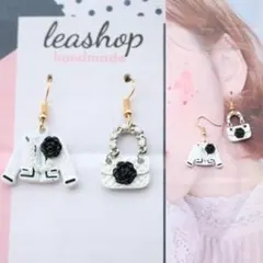 カメリアとパール ジャケット ハンドメイド おおぶりピアス シャネルストーン可