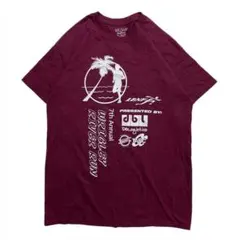 ギルダン 企業ロゴ マラソン Tシャツ メンズ L相当 ワインレッド 古着