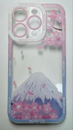 富士山 桜デザイン iPhone15 PRO ソフトケース