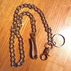 シルバー ウォレットチェーン 約60cm カラビナ付き