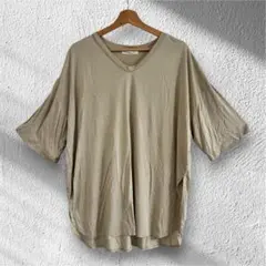 GALERIE VIE Vネックカットソーベージ ュレーヨン100% テロテロのサムネイル