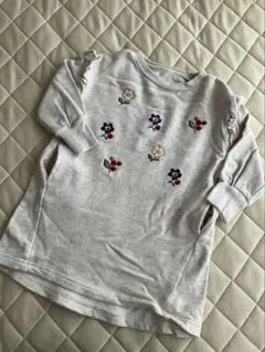 ビケットクラブ　花柄刺繍 ベージュ　ワンピース 90