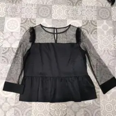 LANVIN en Bleu ブラックブラウス 38のサムネイル