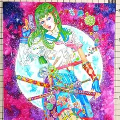 手描きイラスト 原画 オリジナルキャラクター バンパイアハンター2