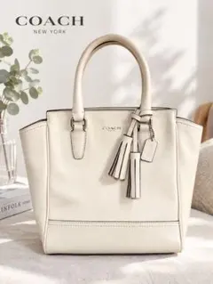 COACH レザー ハンドバッグ ショルダーバッグ オフホワイト2way
