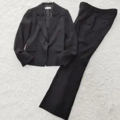 美品❉ SELF+SERVICE パンツスーツ セットアップ 洗える M L 黒