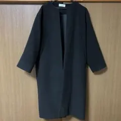 本日限定✨ミラオーウェン　ノーカラーロングコート　ダークブラウン