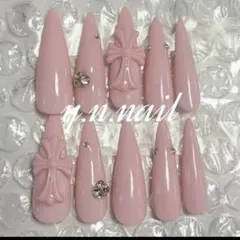 十字架　 y2k 地雷 シズルニック ギャルネイル　クロス　サブカル　クロム