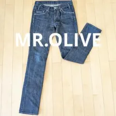 【名作】MR.OLIVE 綿100% ストレートデニム 30インチ 日本製 濃紺のサムネイル